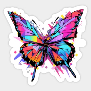 A colorful butterfly with splats Sticker